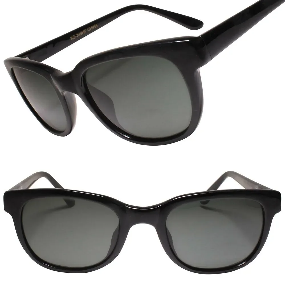 Hippie Deadstock True Genuine Vintage Black Lens Small Rectangle Sunglasses